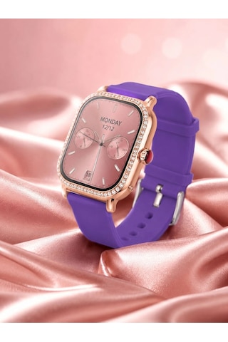 3 Kordonlu Rose Gold Kasalı Kadın Akıllı Saat Seti
