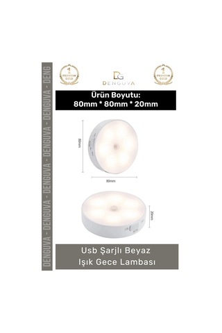 Sensörlülamba Hareket Sensörlü Portatif Led Duvar Aydınlatma Modu Usb Şarjlı Beyaz Işık Gece Lambas Çok Renkli 46897040