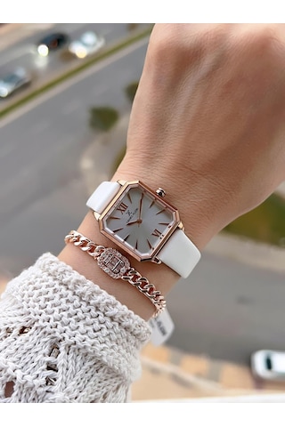 Daniel Klein Deri Kordonlu 2 Yıl Garantili 3 Atm Suya Dayanıklı Kadın Kol Saati+bileklik Bd.13939.5 Rose Gold
