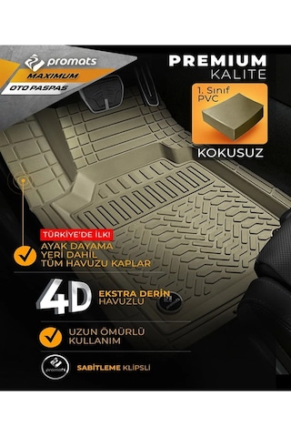 Dacia Duster 2017 Ve Sonrası 4d Oto Paspas Maximum Bej