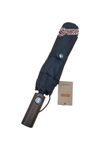Ahşap Saplı , Tam Otomatik Şemsiye , Orijinal Çıtçıtlı Kılıflı - Siyah Genel