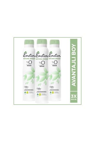 Emotion Natural Breeze Kadın Sprey Deodorant 3 x 200 ML