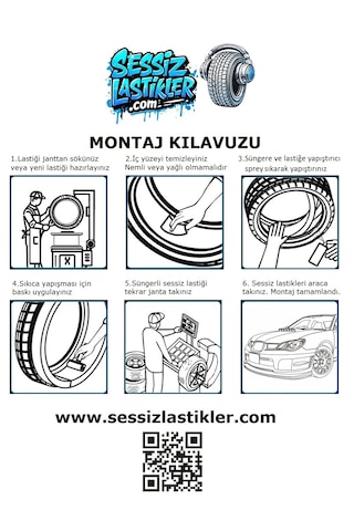 Oto Lastik Yalıtım Süngeri - 4'lü Set- Sprey Yapıştırıcı