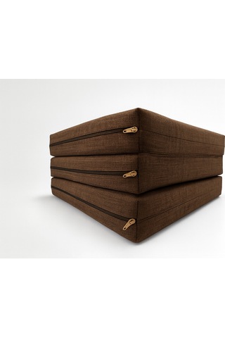 Kahverengi Katlanır Sünger Misafir Yer Yatağı Ve Balkon Minderi 7cm Kahverengi