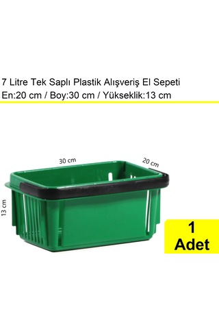 Kozmetik Ve Bijuteri Plastik Alışveriş El Sepeti 7 Litre Yeşil 1 Adet / En:20 Boy:30 Yükseklik:13 Cm Yeşil