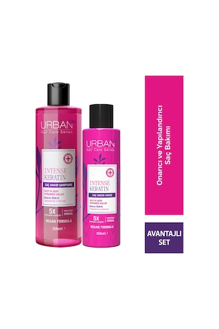 Intense Keratin Yoğun Hasar Onarıcı Saç Bakım Şampuan Ve Sıvı Krem 2'li Set-vegan