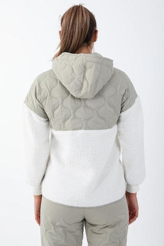 Maraton Sportswear Comfort Kadın Kapşonlu Uzun Kol Outdoor Ekru Sweatshirt 21441-ekru