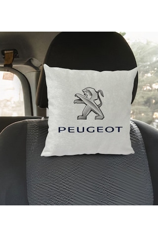 Bk Gift Peugeot Tasarımlı Kare Araç Koltuk Yastığı-1