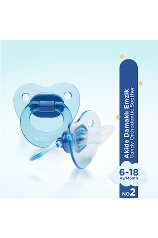 Wee Baby Akide Damaklı Emzik No:2 Mavi 6-18 Ay