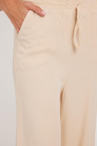 Tudors Kadın Regular Fit Klasik Kesim Pamuklu Geniş Paça Bej Pantolon-39524 Bej