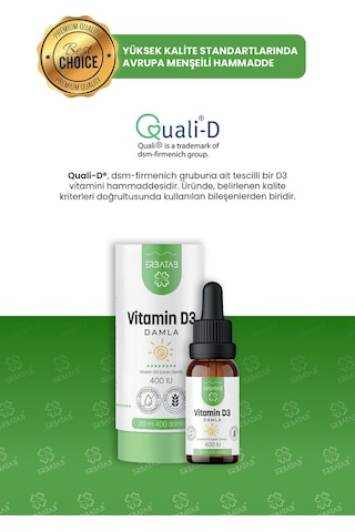 Erbatab Kids Vitamin D3 400 Iu Damla 20 ML