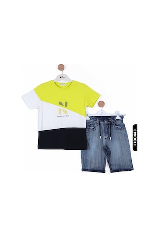 Nasr Grub Xo Kids Erkek Çocuk Şort Takım 8-14 Yaş 4105 Sarı