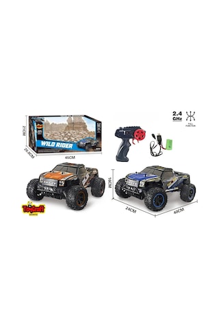 Şarjlı 1:10 Rc Dev Off-road Araba 15km/h Hızlı Arazi Aracı 40 Cm - Turuncu