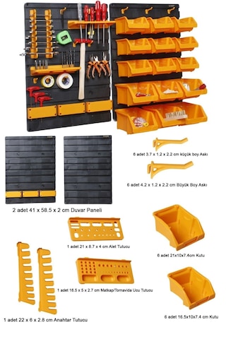 Rowermax Hırdavat Duvar Panel Seti Duvar Alet Paneli Duvar Takım Çantası Duvar Alet Organizeri
