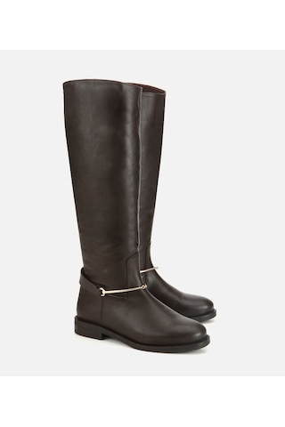 Hotiç Kadın Deri Kahverengi Metal Tokalı Düz Çizme 01cıh318750a480 01cıh318750a480 Kahverengi