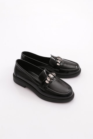 Dgn 147 Kadin Loafer Ayakkabi Siyah Rugan