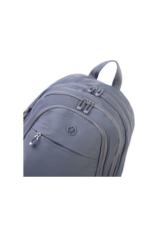 Nas Bag Unisex Büyük Boy Sırt Çantası Çok Gözlü Okul Çantası Gri Gri