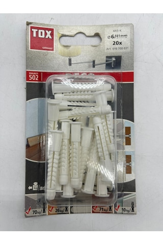 Tox Deco Plastik Dübel 6X41 Mm 20 Adet