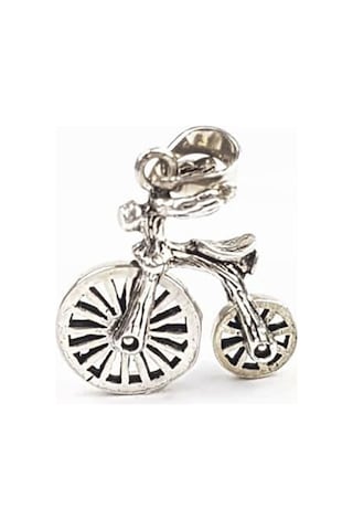 Bisiklet Figürlü Tekerlekleri Hareketli Gümüş Kolye Ucu (452206487)