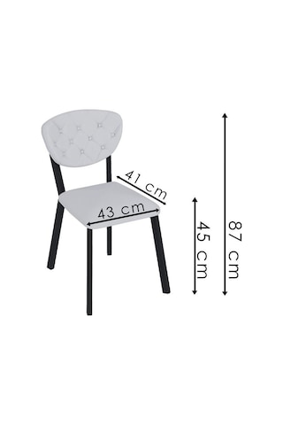 Mutfak Sandalyesi Elma Sandalye 2 Li Gümüş