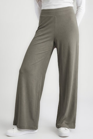 Koyu Bej Comfort Fit Geniş Paça Korsajlı Palazzo Kadın Pantolon - 94681
