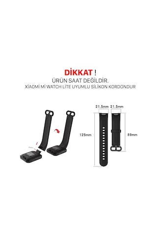 Xiaomi Mi Watch Lite Kordon  Pime Tam Uyumlu Silikon Kayış