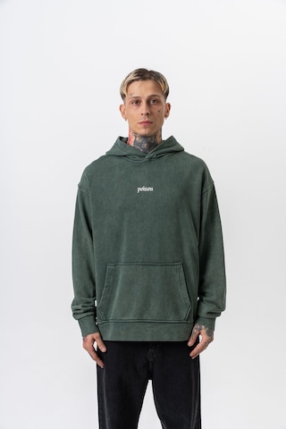 Respire Erkek Snake Baskılı Yıkamalı Kapüşonlu Oversize Hoodie Yeşil