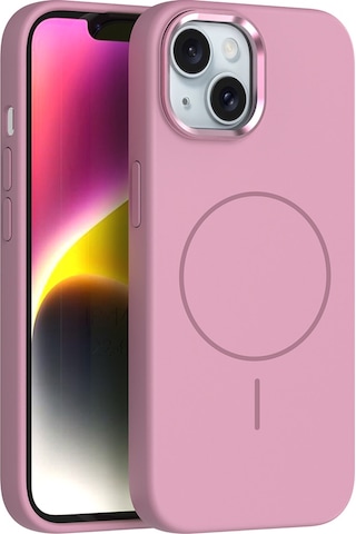 Apple Uyumlu iPhone 13 Kılıf M-safe Şarj Özellikli Metal Kamera Çerçeveli Mkst Edi Silikon Kapak - Turuncu Turuncu