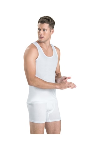 Jiber 101 Erkek Askılı Atlet Beyaz 6'Lı Paket