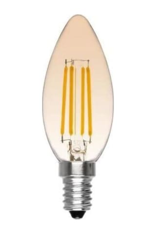 E14 Ince Duy Buji Mum Amber Renk 4 Watt Rustik Led Ampul Edison F