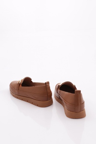 Dgn 2274-4 Kadin Aksesuarli Loafer Ayakkabi Taba Floater