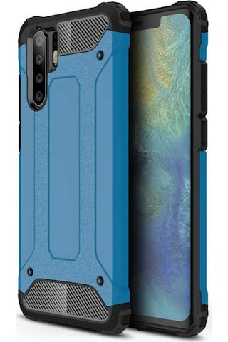 Noktaks - Huawei Uyumlu Huawei P30 Pro - Kılıf Çift Katman Zırh Tank Crash Military Kapak - Mavi