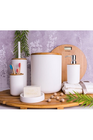 Bambum Lena - Banyo Seti Beyaz 5 Parça Beyaz