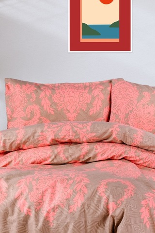 Aytunç Firuze %100 Pamuklu Çift Kişilik Nevresim Takımı 200x2... Pudra