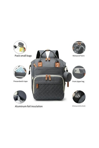 Jialan Taşınabilir Anne Çantası Büyük Kapasiteli Omuz Anne Ve Gri