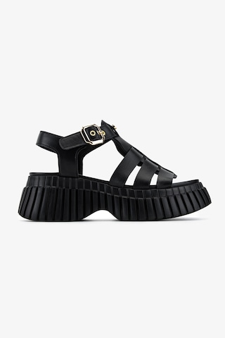 Valmenti Kadın Hakiki Deri Siyah Deri Düz Sandalet 1141 842 Bn Sndlt Y26 Black Leather