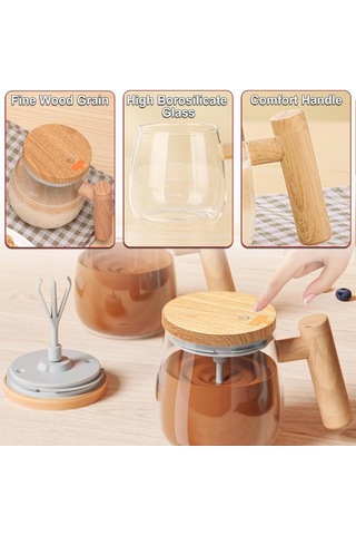 Isıtma Tabanı Ve Kapağı Olan Elektrikli Kendiliğinden Karıştıran Kupa - Cam Karıştırma Kabı Diğer