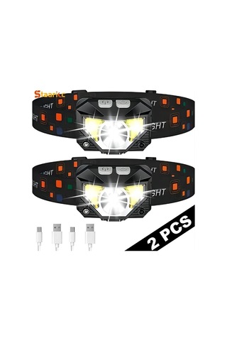 Brightnova Staaricc 2pcs Ultra Parlak Led Şarj Edilebilir Hareket Sensörlü Kafa Lambası 8 Mod Kamp Koşu Balıkçılık Acil Durum Usb Aydınlatma Aksesuarı Altın