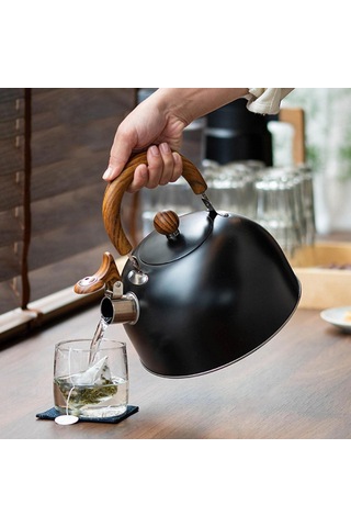 Valkyrie 3l Düdüklü Kettle Su Isıtıcı Çaydanlık Paslanmaz Çelik Yüksek Islıklı Siyah Siyah