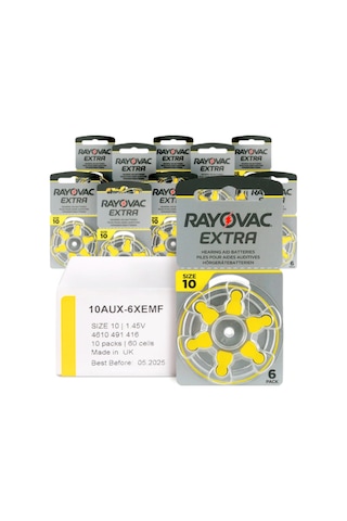 Rayovac Extra 10 Numara İşitme Cihazı Pili 6 x 10'lu