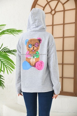 Altamira Unisex Barrow Baskılı Oversize Kapşonlu Sweatshirt 001