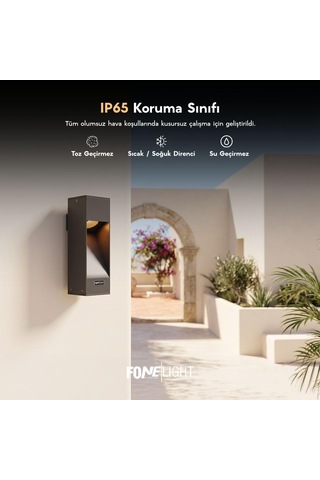 Luzerra Modern Dış Mekan Duvar Apliği - 7w Enerji Tasarruflu Led Bahçe Lambası - Ip65 Su Geçirmez Antrasit Gri Cephe Aydınlatması - Korozyona Dayanıklı Alüminyum Gövde - Dekoratif Dış Cephe Lambası