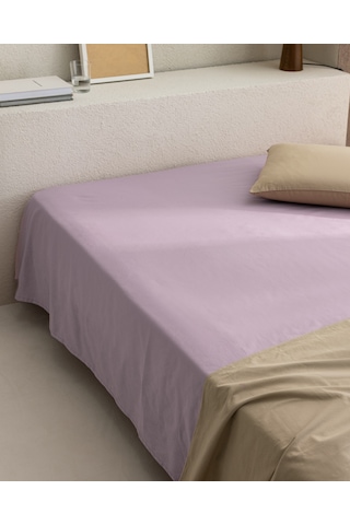 Madame Coco Manon King Size %100 Pamuk Ranforce Lastiksiz Çarşaf - Açık Mürdüm 8684427061336 Çok Renkli