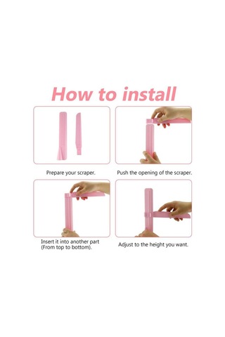 Pembe Kek Kazıyıcı Pürüzsüz Ayarlanabilir Fondan Spatula Kek Kenar Pürüzsüz Krem Tesviye Cihazı Dıy Pişirme Araçları Kek Pasta