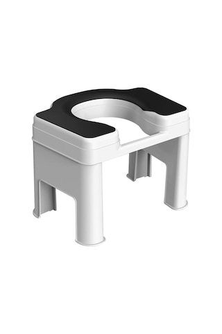 Suntek Tuvalet Taburesi Taşınabilir Kaymaz 26,5cm-beyaz-siyah