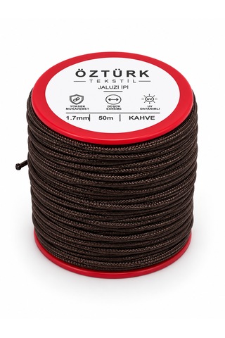 1.7 Mm Jaluzi, Stor Ve Katlamalı Perde İpi 50 Metre Polyester Kahverengi