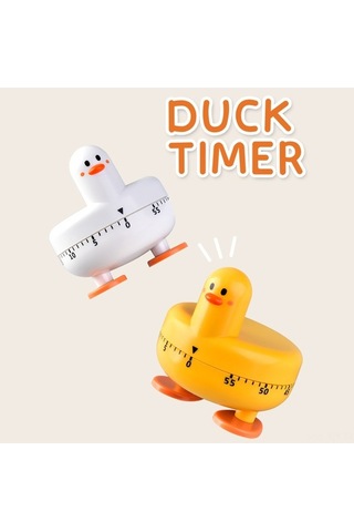 Fortunelane Beyaz Ördek Mutfak Zamanlayıcı - Pil Gerektirmeyen Hatırlatıcı
