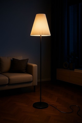 Soft Model Modern Salon / Oturma Odası Ahşap Ayaklı Lambader Siyah