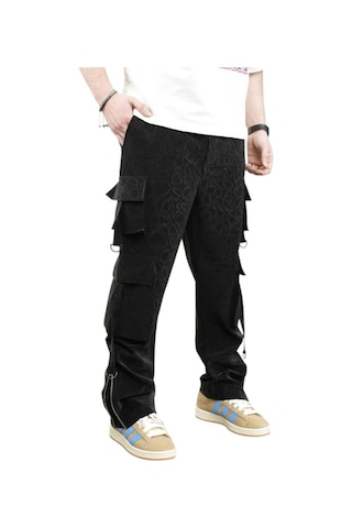 Black Cep Detaylı Lastik Bel Pantolon Siyah