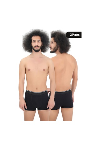 Cennetoğlu Erkek 3 Adet Likralı Boxer Özel Ambalajlı Paket Siyah Siyah